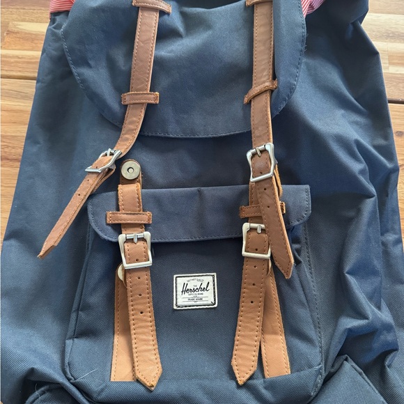 blue and brown herschel backpack Amazon.com | Retreat Backpack, Ashley Crosshatch (Limited Edition), Small - 17L It boasts 2 open interior compartments and 3 open exterior compartments Herschel Supply Company Blue and